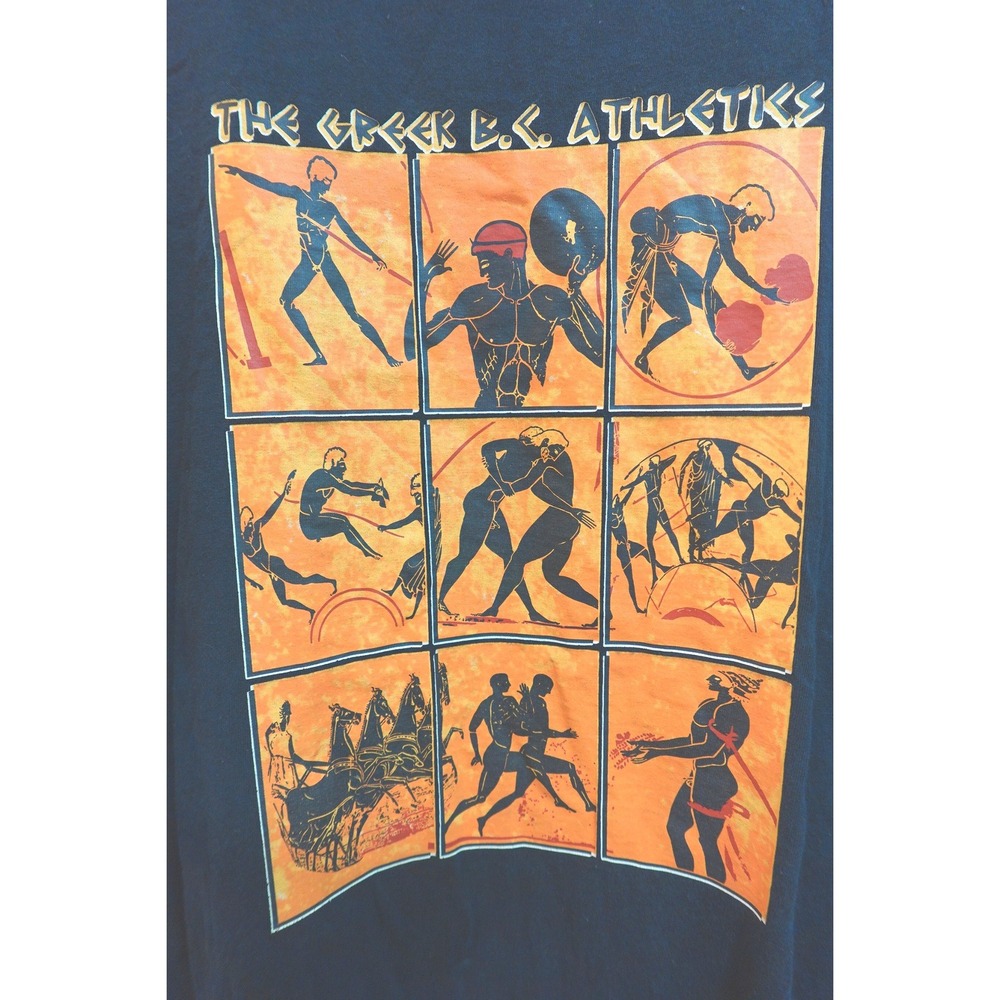 Vintage Work-out T-Shirt Size XXL The Greek B.C. Athletics GRAPHIC Souvenir Tee